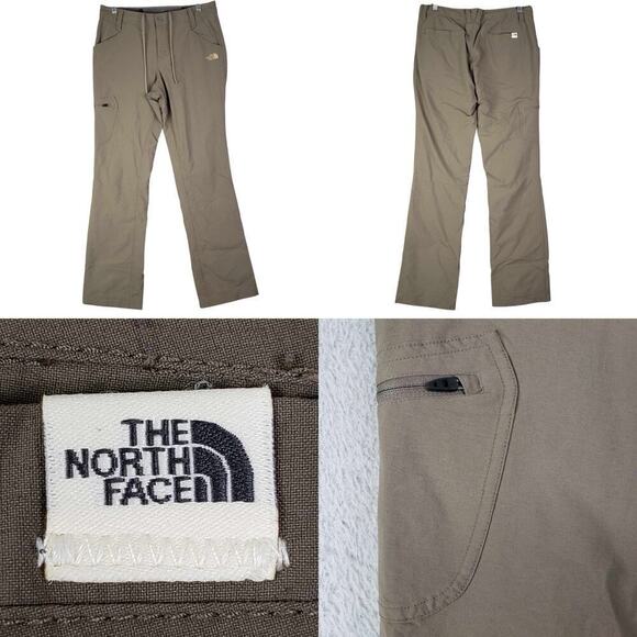 The North Face Cargo Hiking Pants Women's Size 8 Khaki Nylon Stretch Straight - Picture 1 of 14